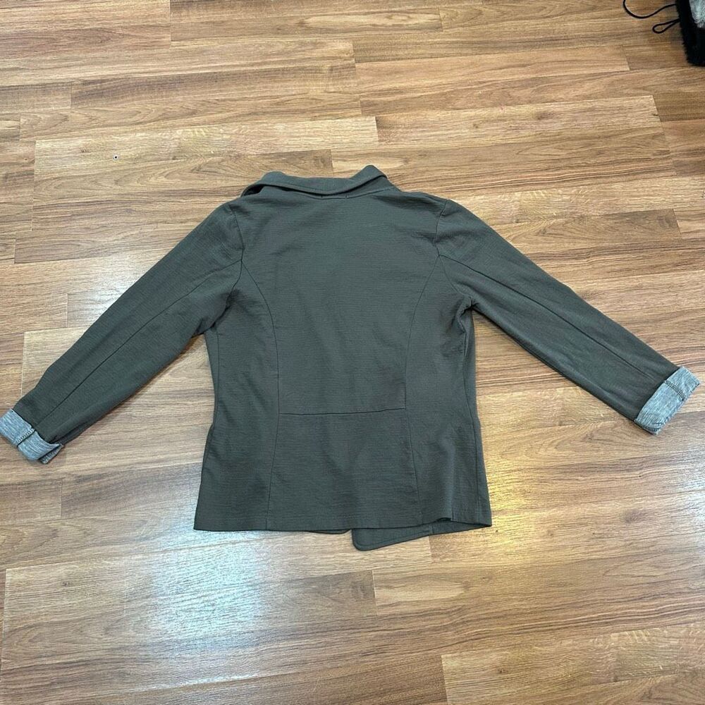 Matty M Open Front Cardigan Olive Green | Women Size M - Picture 10 of 11